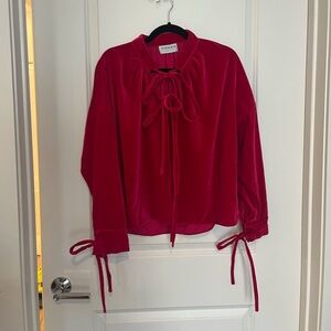 OSMAN Pink Velour Long Sleeve Top